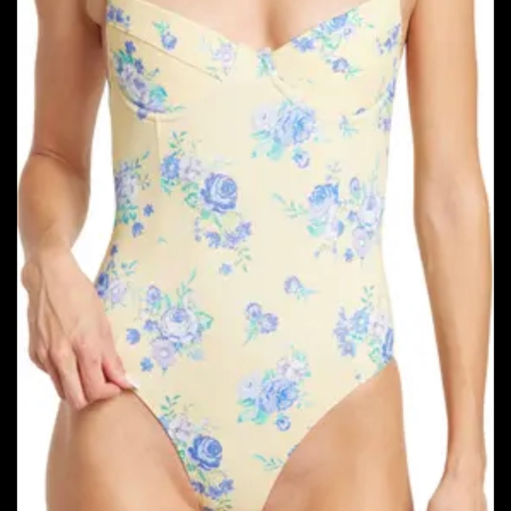 WEWOREWHAT Golden Hour Floral underwire one piece